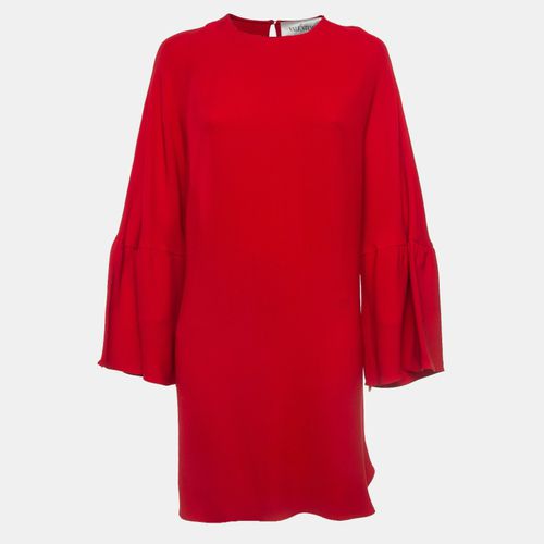 Valentino Red Silk Flared Sleeve Shift Dress M - Valentino - Modalova