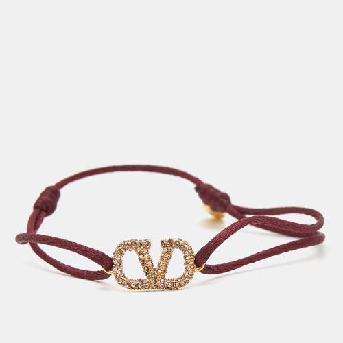 Valentino VLogo Crystals Gold Tone Cord Bracelet - Valentino - Modalova