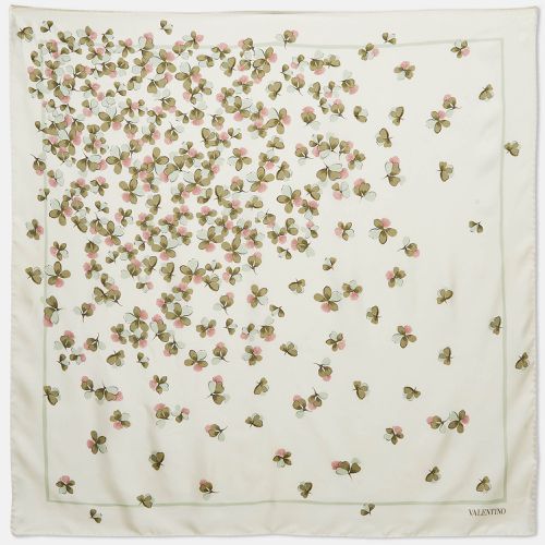 Floral Print Silk Square Scarf - Valentino - Modalova