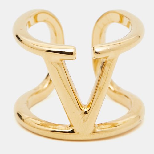 Valentino Vlogo Gold Tone Ring Size 57 - Valentino - Modalova