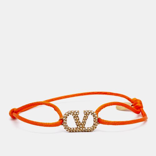 Valentino Vlogo Crystal Gold Tone Orange Cord Bracelet - Valentino - Modalova