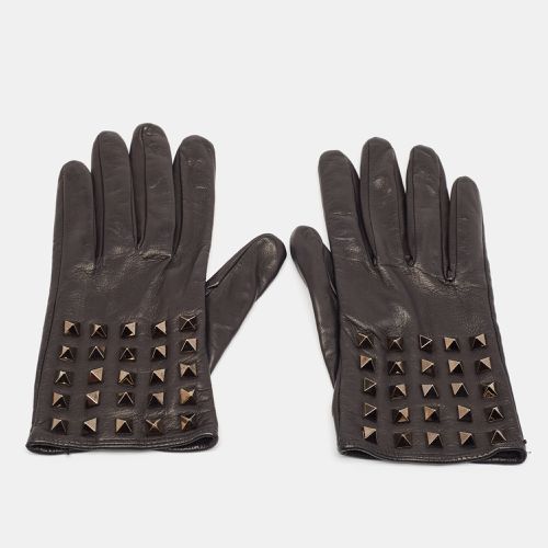 Leather Rockstud Gloves Size 8 - Valentino - Modalova