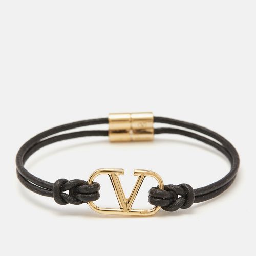 VLogo Leather Gold Tone Bracelet - Valentino - Modalova