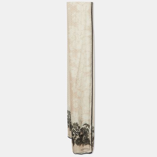 Valentino Cream Floral Lace Print Silk Stole - Valentino - Modalova