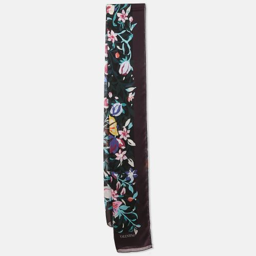 Valentino Multicolor Floral Print Silk Scarf - Valentino - Modalova