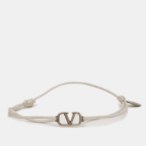 Valentino VLogo SIlver Tone Cord Bracelet - Valentino - Modalova