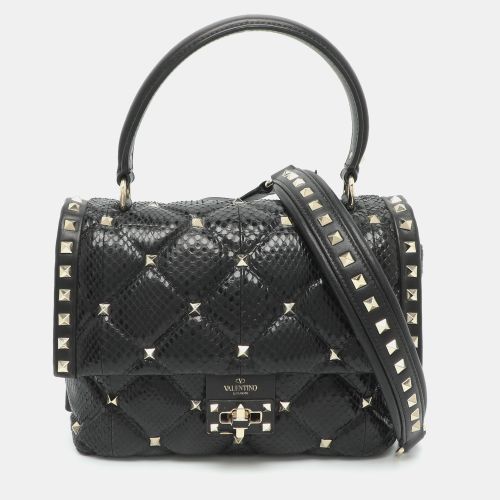 Candystud Medium Python Leather Top Handle Bag - Valentino - Modalova
