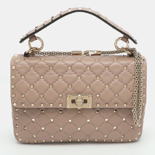 Rockstud Leather Top Handle Bag - Valentino - Modalova