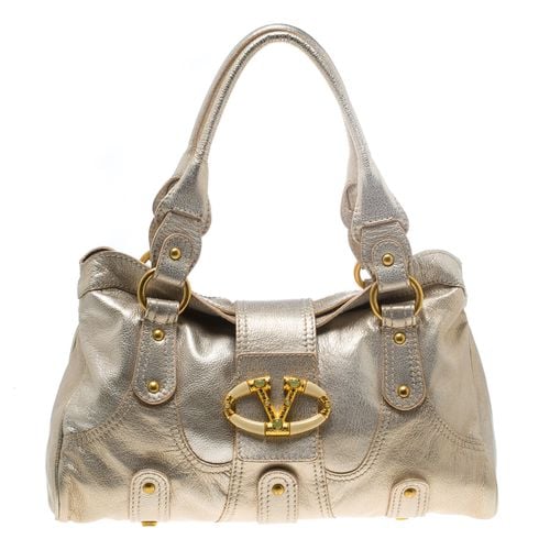 Leather Crystal Catch Satchel - Valentino - Modalova