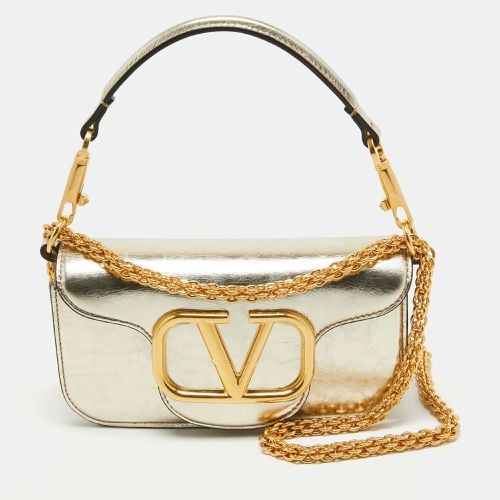 Valentino Metallic Gold Leather Small Loco Shoulder Bag - Valentino - Modalova