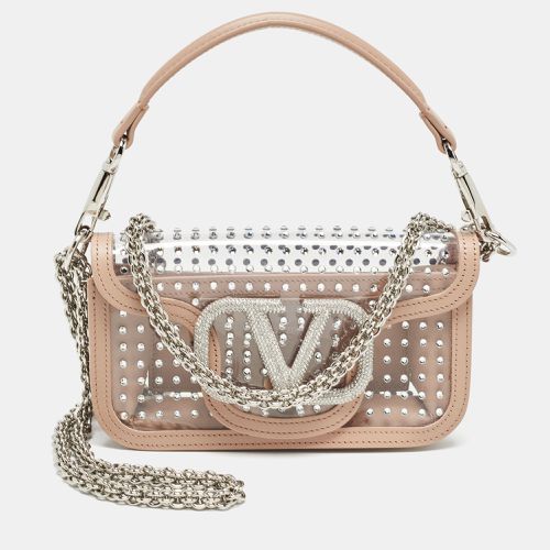 Valentino Beige PVC and Leather Small Crystals Loco Shoulder Bag - Valentino - Modalova