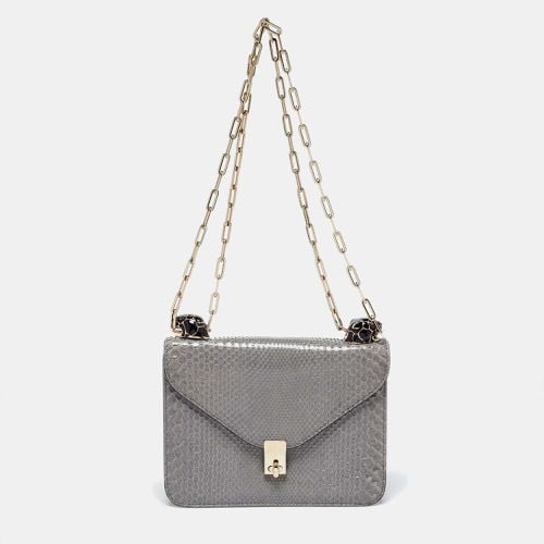 Valentino Grey Python Panther Flap Shoulder Bag - Valentino - Modalova