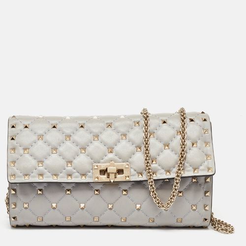 Valentino Grey Leather Rockstud Spike Chain Shoulder Bag - Valentino - Modalova