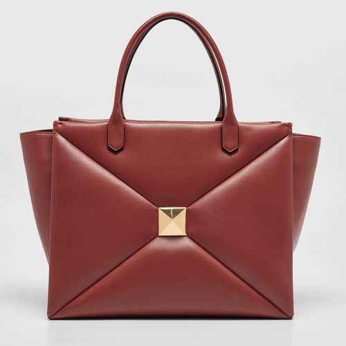 Brick Leather One Stud Tote - Valentino - Modalova