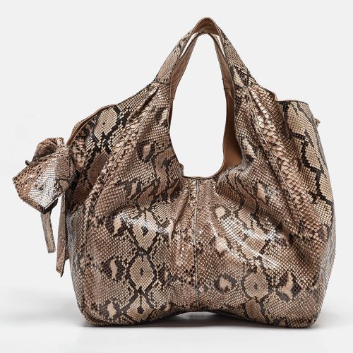 Brown Water Snake Bow Hobo - Valentino - Modalova