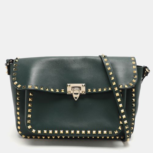 Valentino Green Leather Rockstud Flap Shoulder Bag - Valentino - Modalova