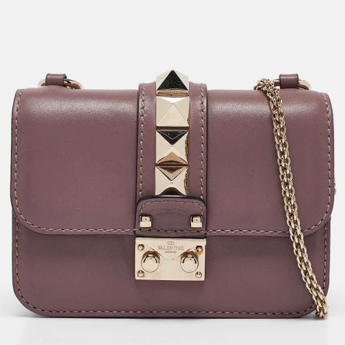 Valentino Mauve Leather Mini Glam Lock Flap Shoulder Bag - Valentino - Modalova