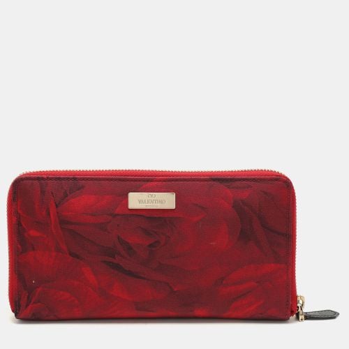 Printed Nylon Continental Zip Around Wallet - Valentino - Modalova