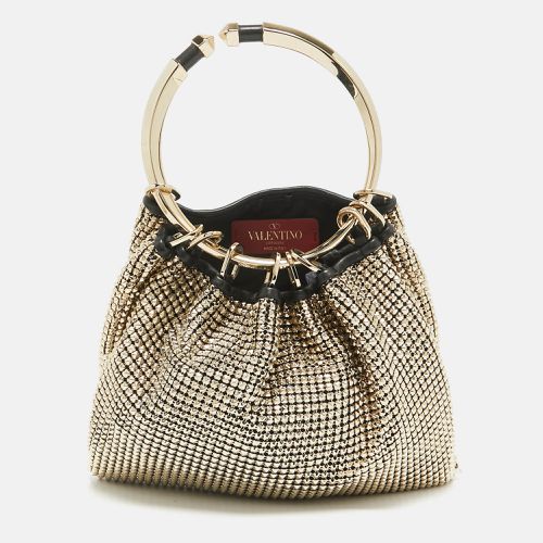 Valentino Gold Chainmail Bebop Ring Loop-Handle Clutch - Valentino - Modalova