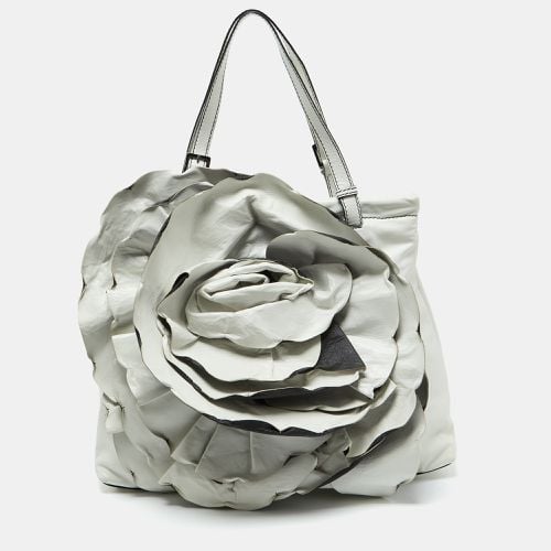 Leather 3D Rose Petal Shopper Tote - Valentino - Modalova