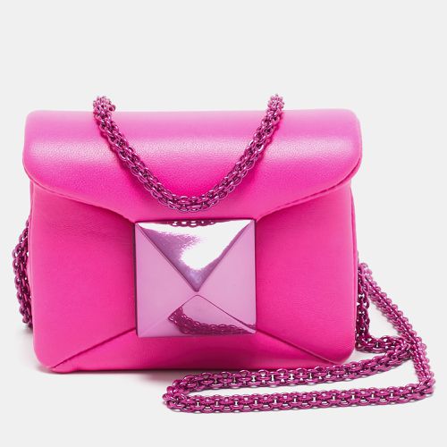 Fuchsia Leather Micro One Stud Chain Bag - Valentino - Modalova