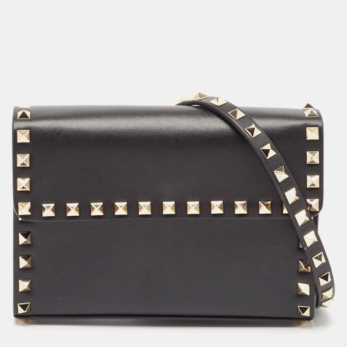 Valentino Black Leather Small Rockstud Flap Crossbody Bag - Valentino - Modalova