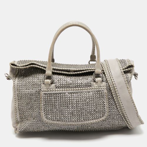 Valentino Grey Leather, Beads and Sequins Embellished Satchel - Valentino - Modalova