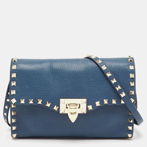 Valentino Blue Leather Rockstud Flap Crossbody Bag - Valentino - Modalova