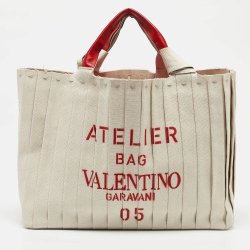 Natural Canvas Large Plisse Edition Atelier 05 Tote - Valentino - Modalova