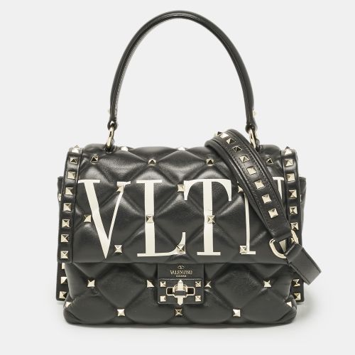 Quilted Leather Medium VLTN Candystud Top Handle Bag - Valentino - Modalova