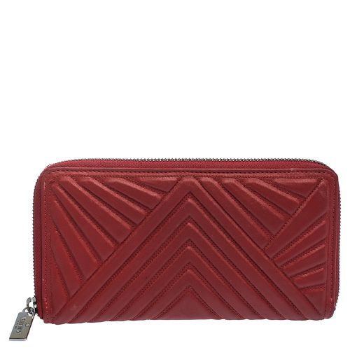 Valentino Red Coated Fabric Zip Around Wallet - Valentino - Modalova