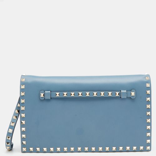 Sky Leather Rockstud Clutch - Valentino - Modalova