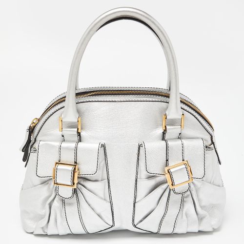 Valentino Silver Leather Front Pocket Satchel - Valentino - Modalova