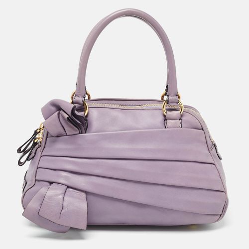 Valentino Purple Leather Bow Satchel - Valentino - Modalova