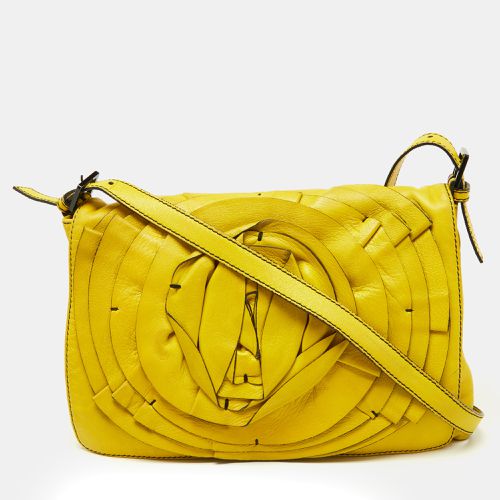 Valentino Yellow Leather Petale Rose Shoulder Bag - Valentino - Modalova