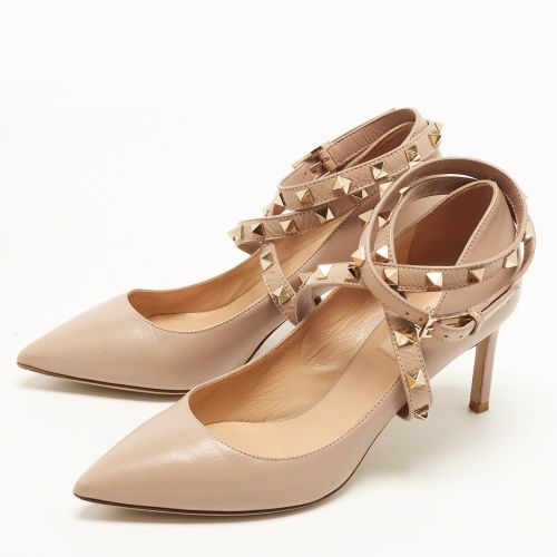 Rockstud Size 36.5 Leather Ankle Strap Pumps - Valentino - Modalova