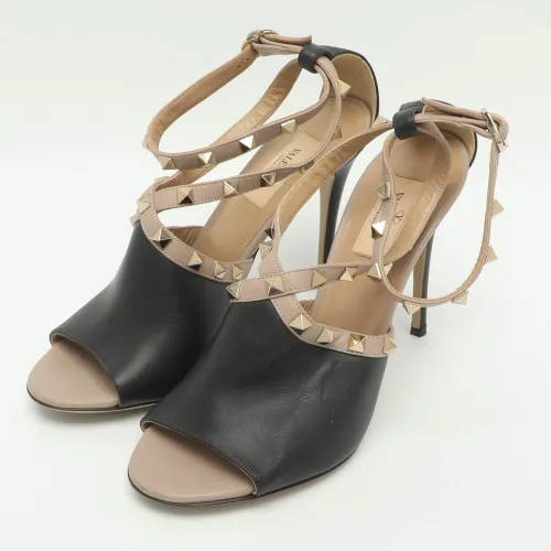 Rockstud Size 38.5 Leather Ankle Strap Sandals - Valentino - Modalova