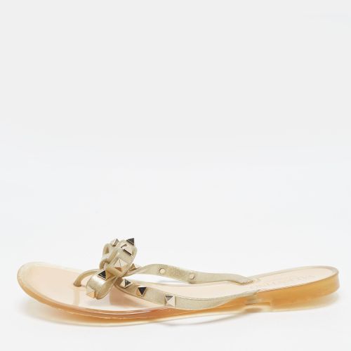 Rockstud Size 38 Rubber Flat Slides - Valentino - Modalova