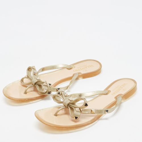 Rockstud Size 38 Rubber Flat Slides - Valentino - Modalova