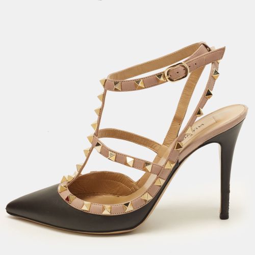 Rockstud Size 38 /Pink Leather Ankle Strap Pumps - Valentino - Modalova