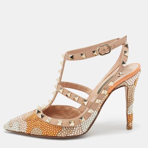Rockstud Size 36 Leather and Suede Crystal Embellished Pumps - Valentino - Modalova