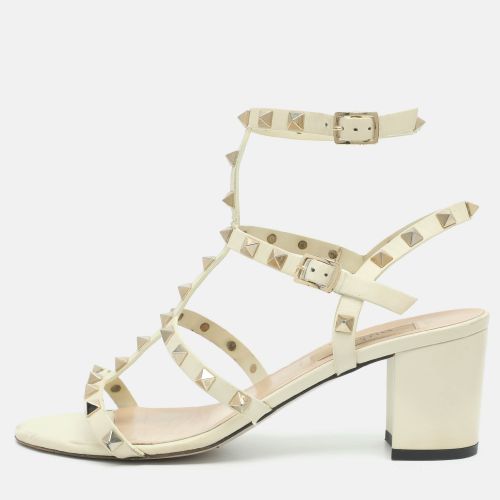 Rockstud Size 38.5 Leather Ankle Strap Sandals - Valentino - Modalova