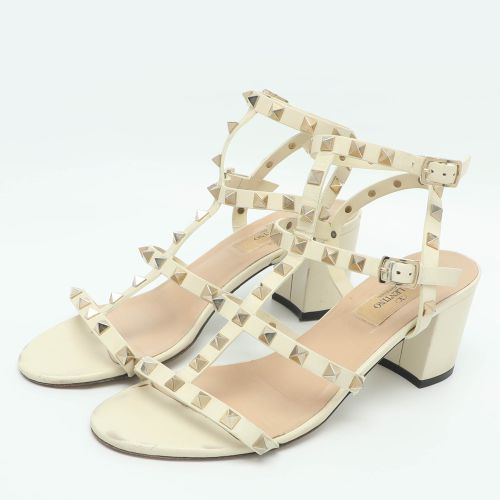 Rockstud Size 38.5 Leather Ankle Strap Sandals - Valentino - Modalova