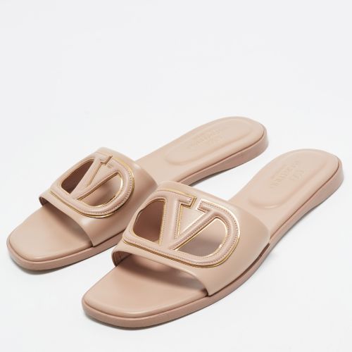 VLogo Size 38 Leather Flat Slides - Valentino - Modalova