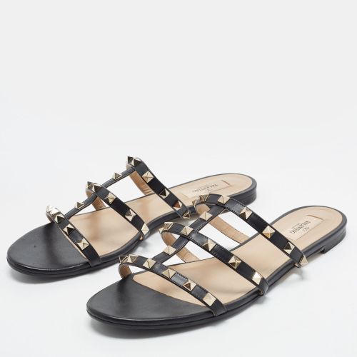 Rockstud Size 42 Leather Flat Slides - Valentino - Modalova
