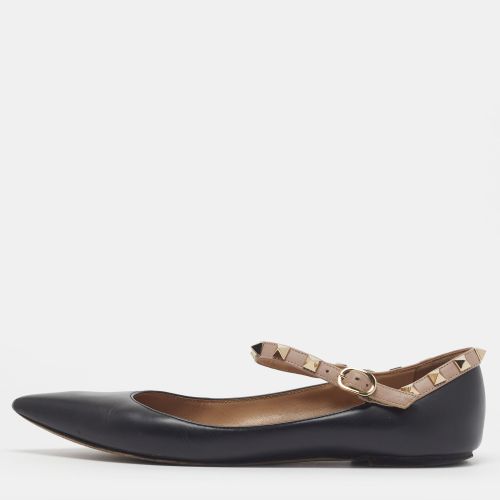 Rockstud Size 37.5 /Beige Leather Ballet Flats - Valentino - Modalova