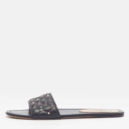 Rockstud Size 38 Leather Flat Slides - Valentino - Modalova