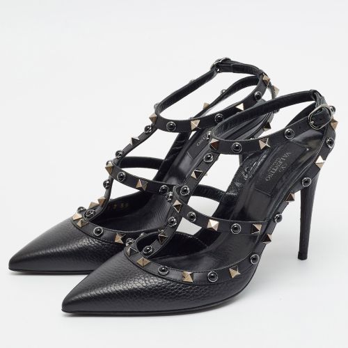 Rockstud Size 39 Leather Ankle Strap Pumps - Valentino - Modalova