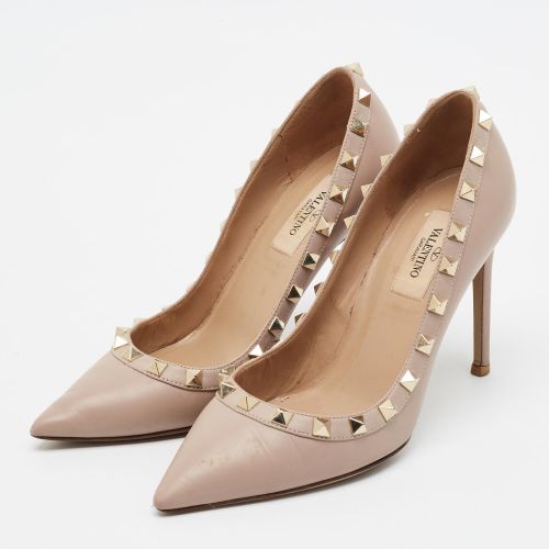 Rockstud Size 35 Leather Pointed Toe Pumps - Valentino - Modalova