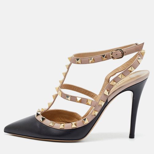 Rockstud Size 38 /Pink Leather Ankle Strap Pumps - Valentino - Modalova